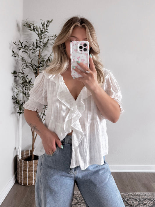 Heaven Woven Top / White