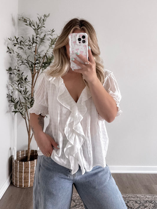 Heaven Woven Top / White