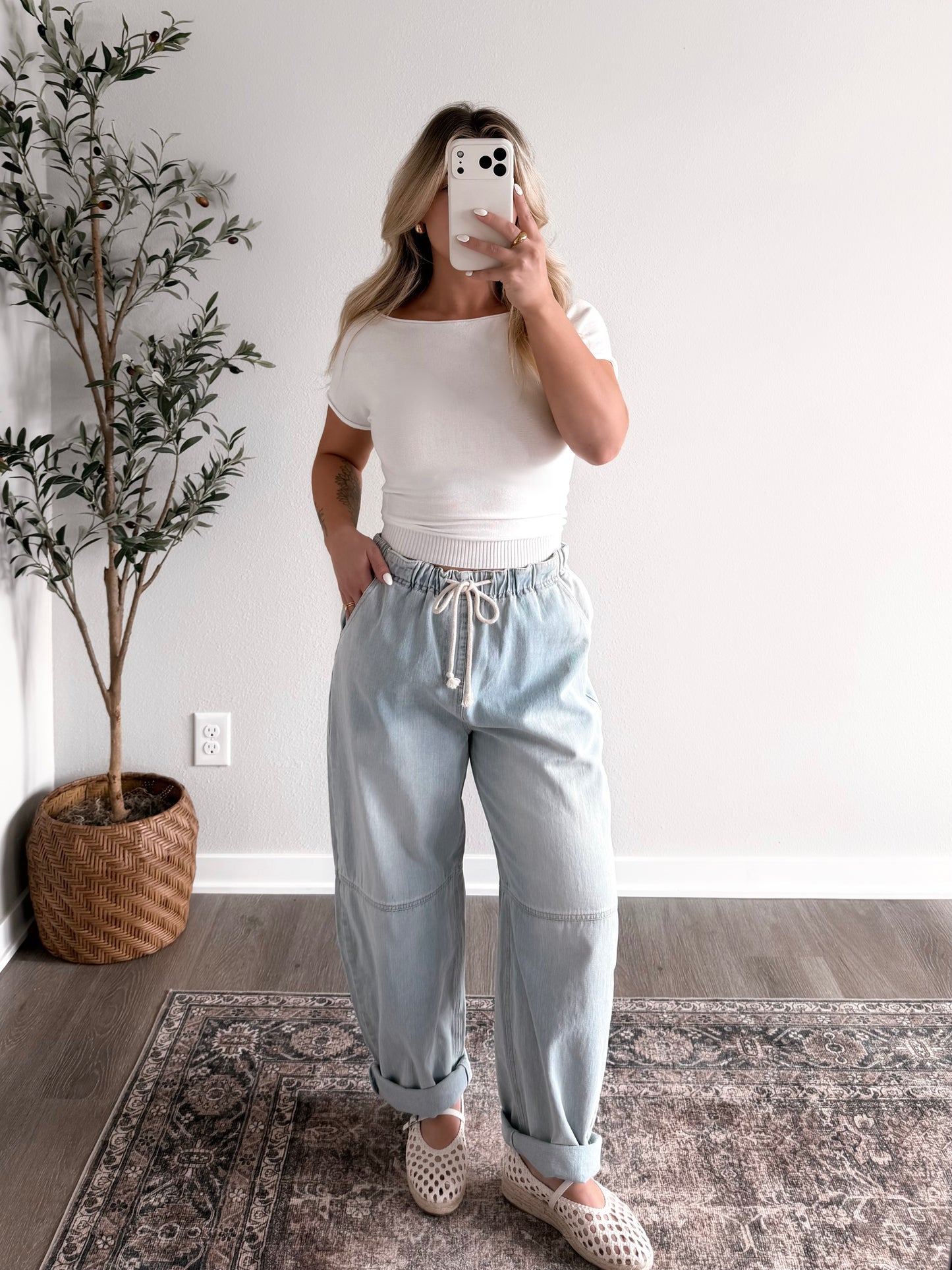 Classic Chic Boat Neck Top / White