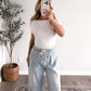 Classic Chic Boat Neck Top / White