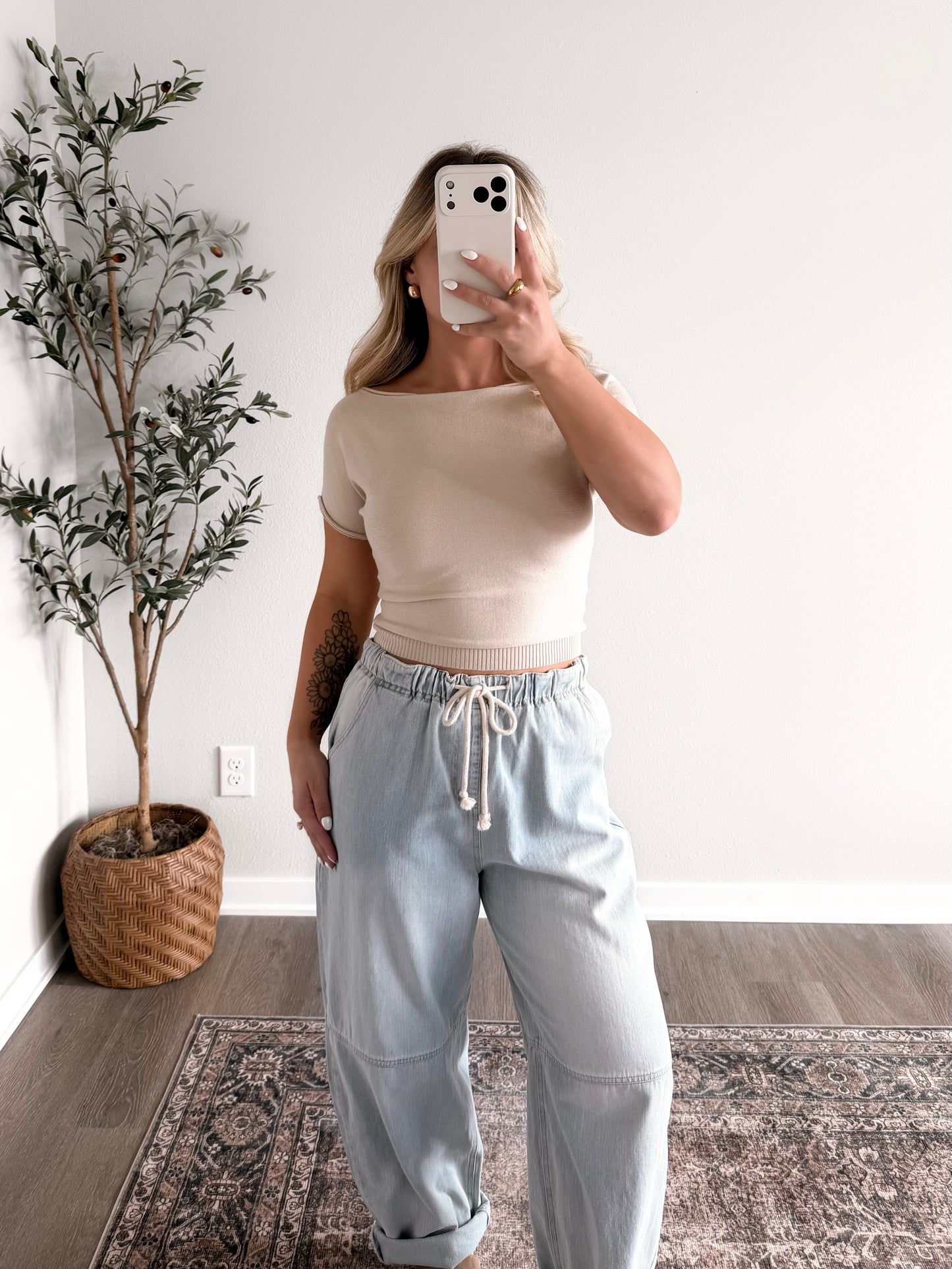 Classic Chic Boat Neck Top / Natural