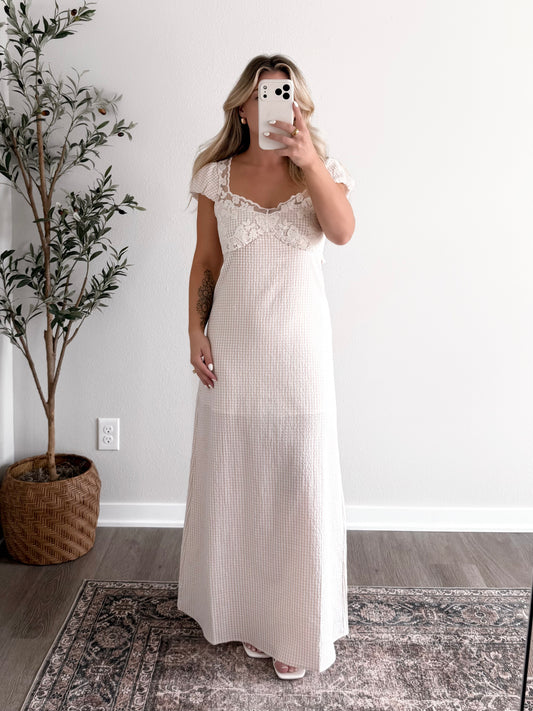 Honeycomb Gingham Maxi Dress