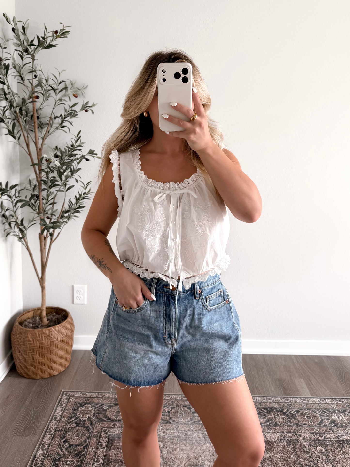 Love Letters Pearl Button Top