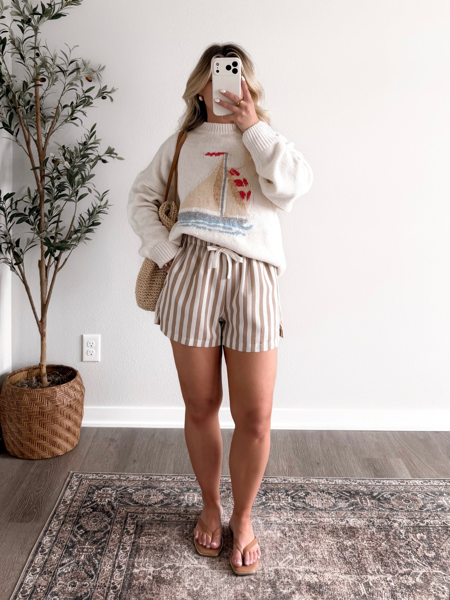 Cabana Stripe Shorts / Natural