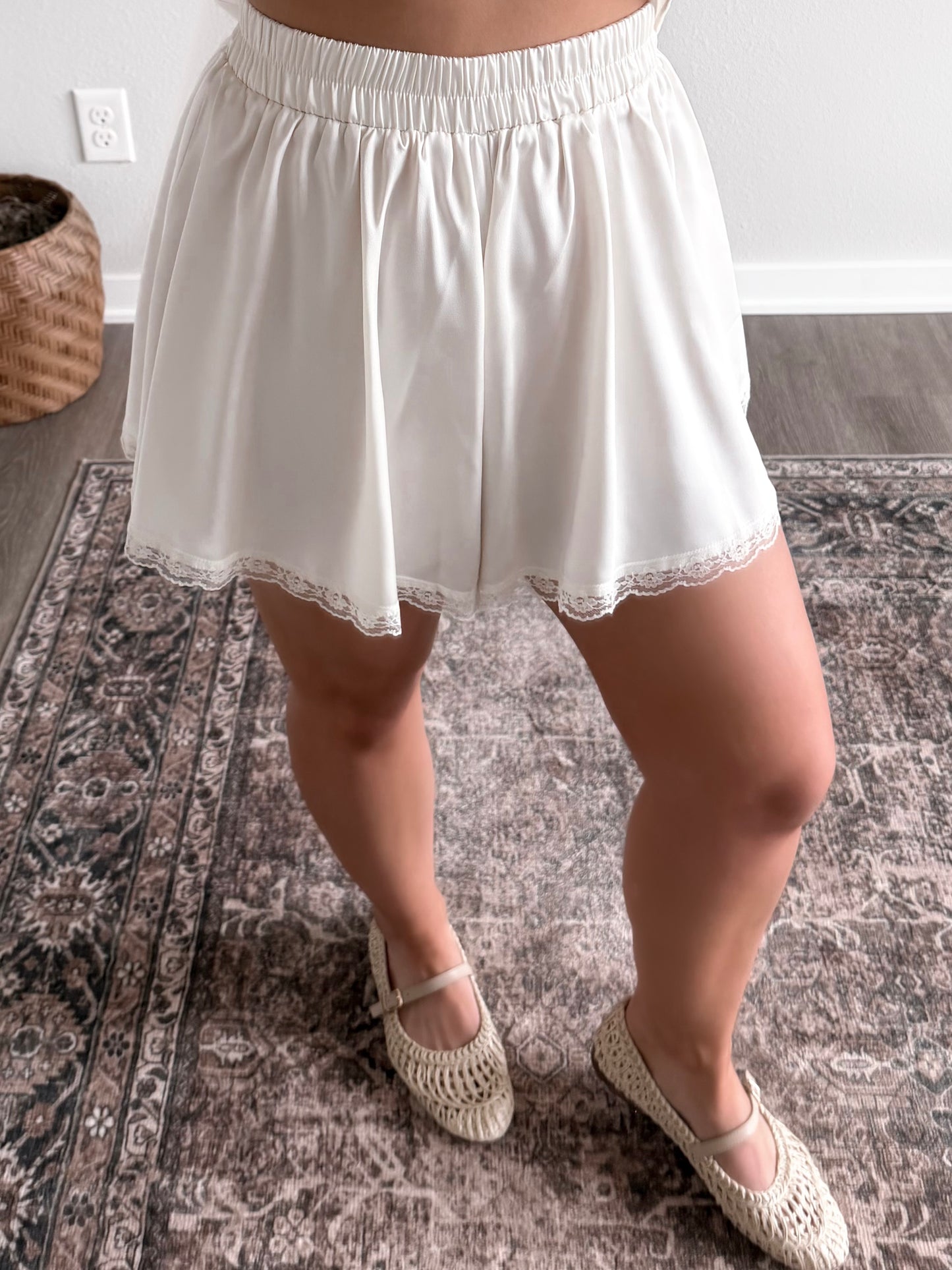 Ivory Angel Lace Satin Set