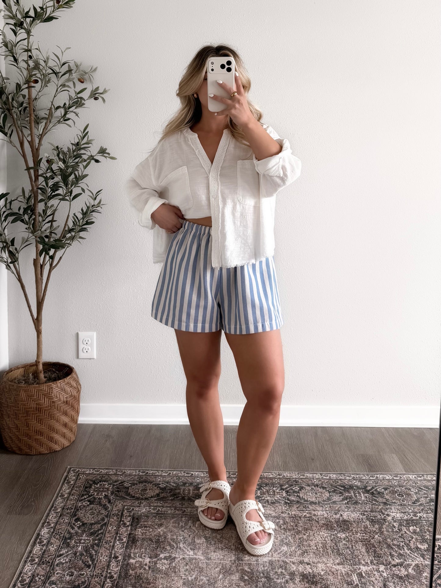 Cabana Stripe Shorts / Blue