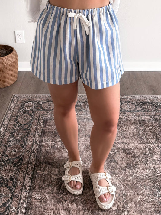 Cabana Stripe Shorts / Blue
