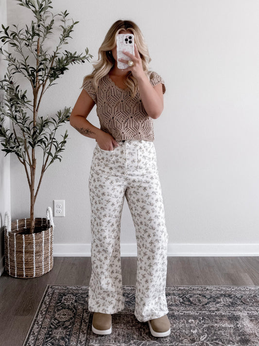 Coffee Run Open Knit Top