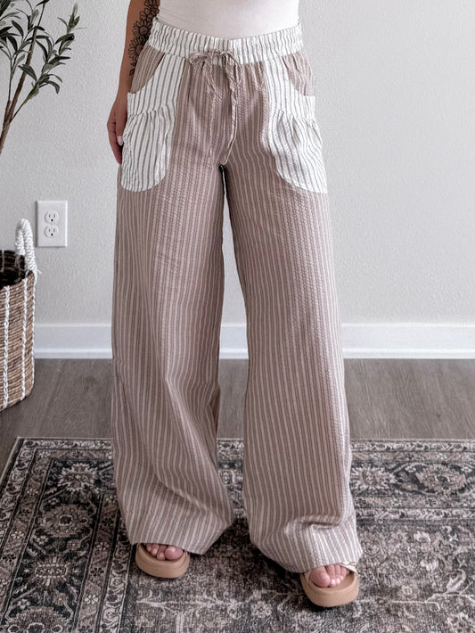 Care Free Striped Wide Leg Pant