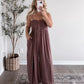 Espresso Boho Smocked Jumpsuit (Restocking Mid September)