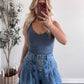 Essential V-Neck Tank / Denim Blue
