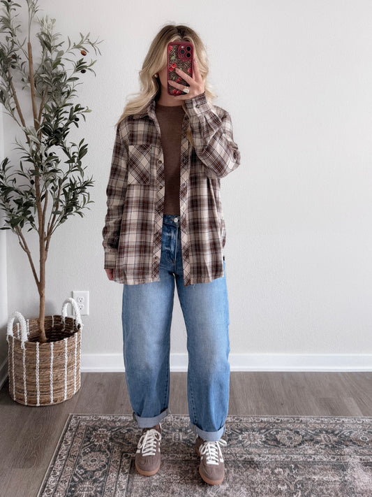 Autumn Day Relaxed Flannel / Brown Combo