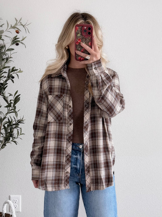 Autumn Day Relaxed Flannel / Brown Combo