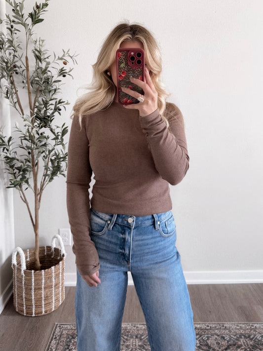 Classic Ribbed Long Sleeve / Nutella