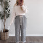Fall Harbor Striped Barrel Pant / Navy