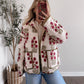 Crimson Veil Floral Quilted Jacket