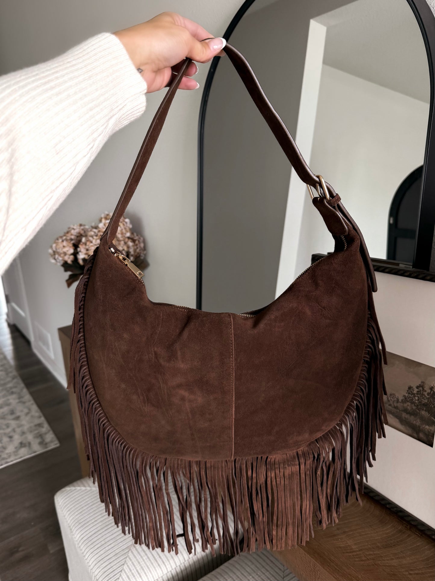 Reba Fringe Hobo Bag