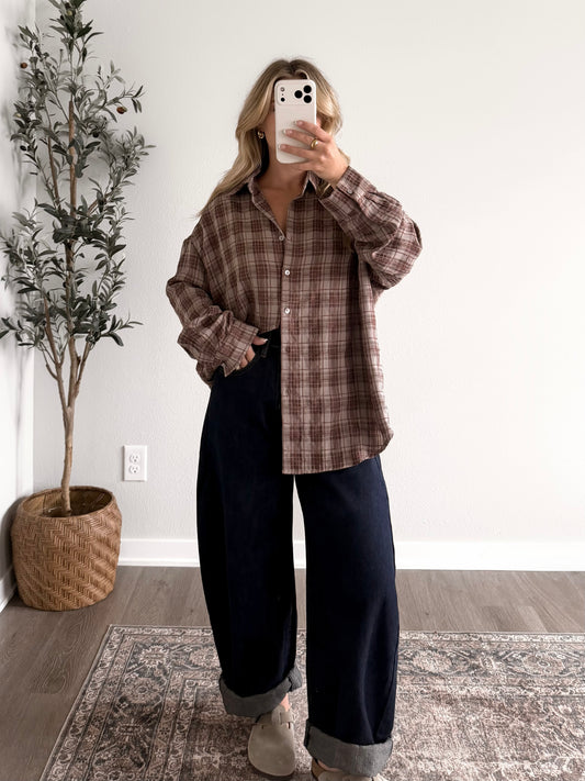 Fall Back Plaid Button Down (Restocking Mid October)