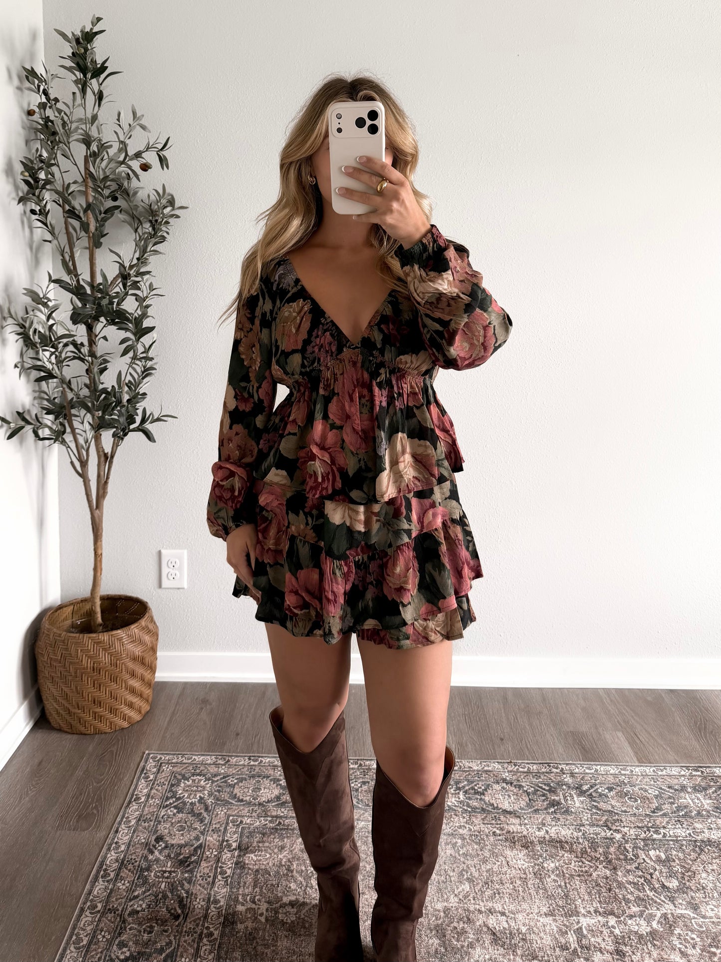 Evermore Floral Babydoll Top (Restocking Early November)