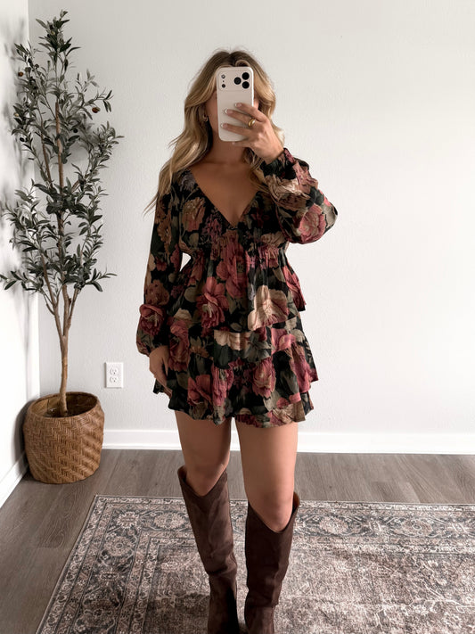 Evermore Floral Babydoll Top (Restocking Early November)