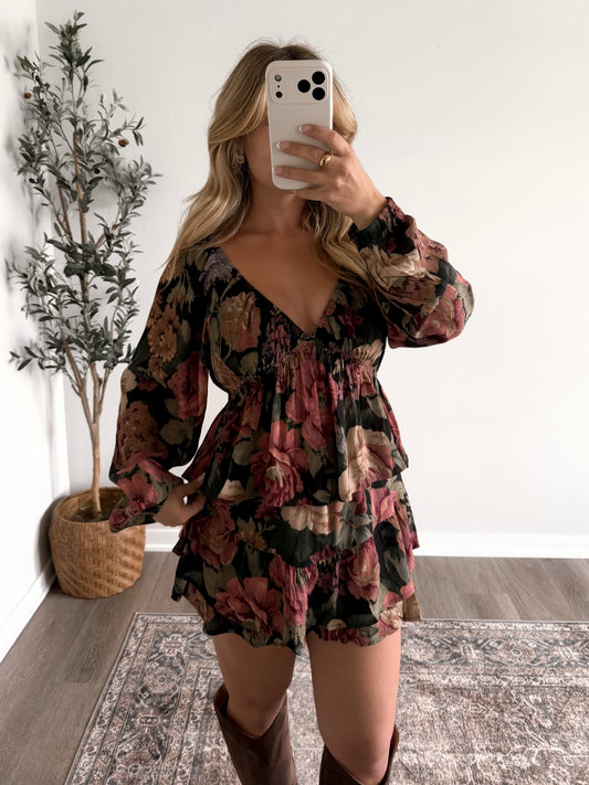 Evermore Floral Babydoll Top (Restocking Early November)