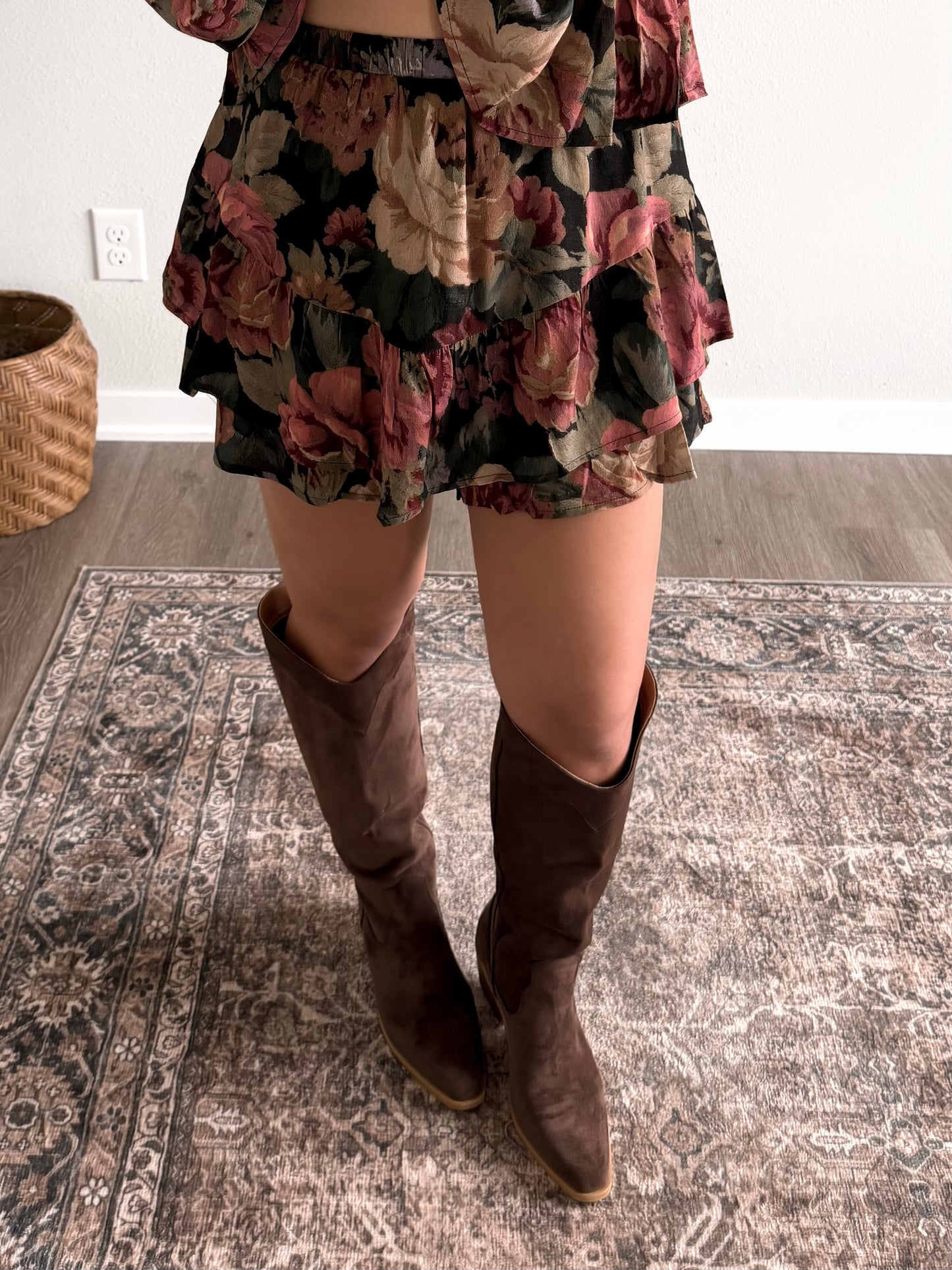 Evermore Floral Ruffle Skort