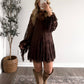 Dust & Lace Slip Dress/ Brown