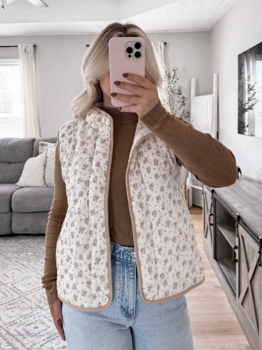 Harvest Floral Quilted Vest