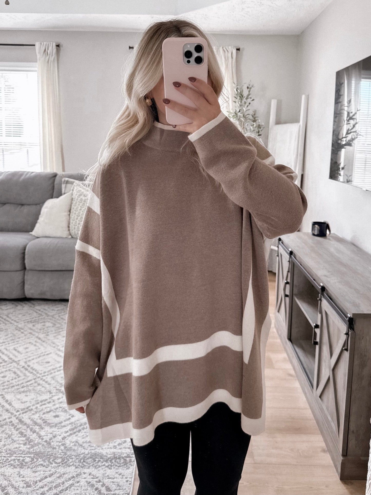 Hazelnut Mock Neck Sweater