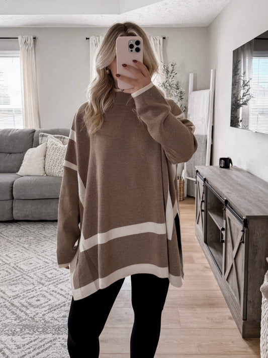 Hazelnut Mock Neck Sweater