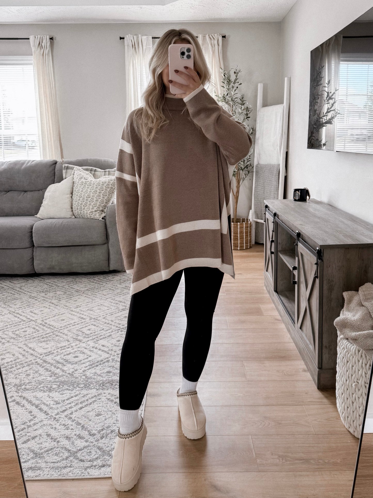 Hazelnut Mock Neck Sweater