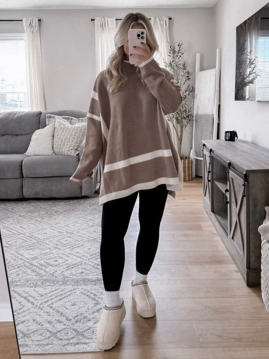 Hazelnut Mock Neck Sweater