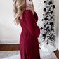 Holiday Satin Bow Maxi Dress / Cranberry