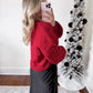 Scarlet Weaved Checkered Sweater