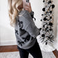 Velvet Bow Knit Sweater / Charcoal