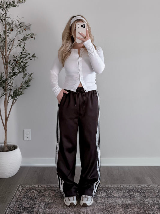 Lace & Leisure Track Pant / Espresso