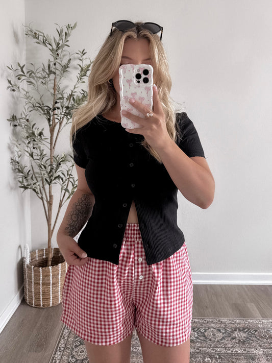 Next Level Ribbed Button Down Top
