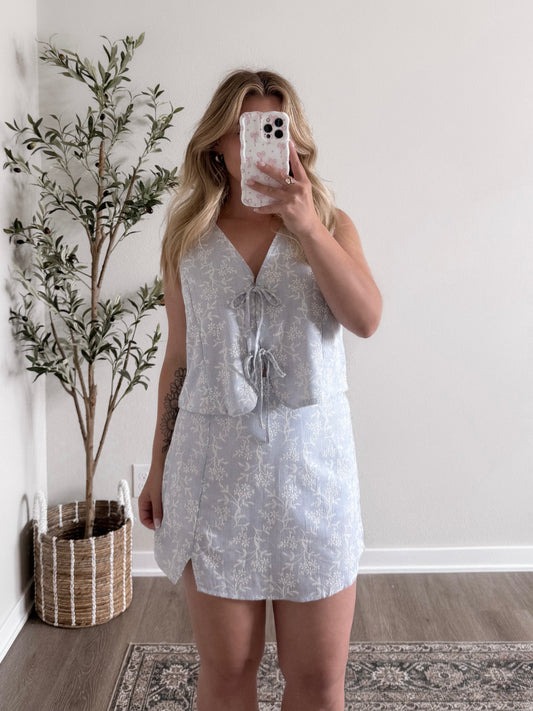 Serenity Embroidered Skort Set