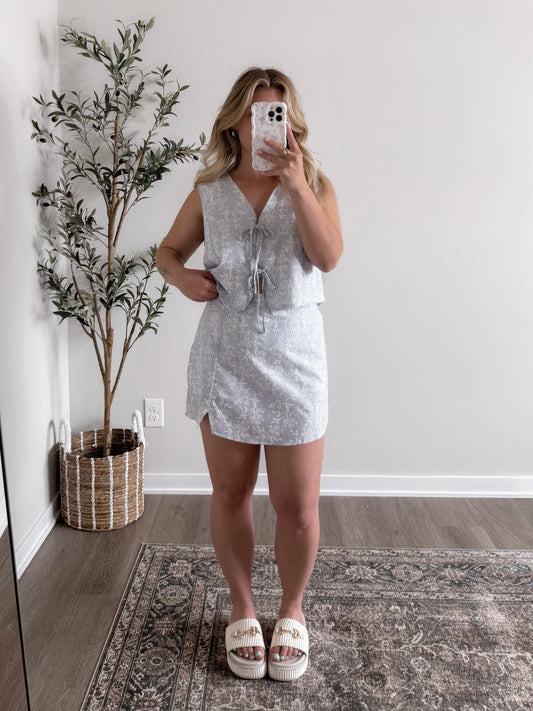 Serenity Embroidered Skort Set