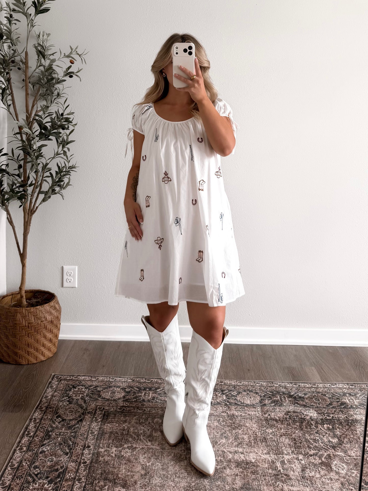 Western Charm Embroidered Dress