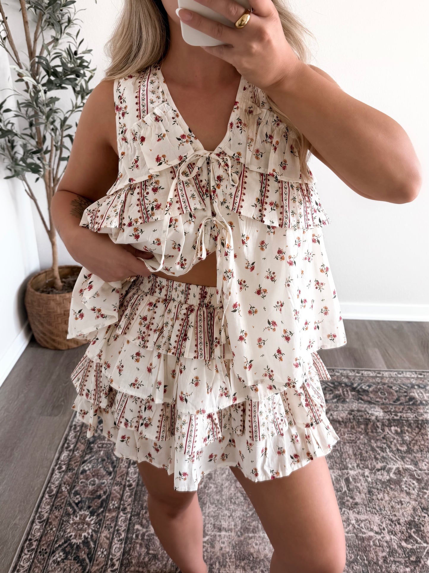 Boots & Blooms Floral Skort Set