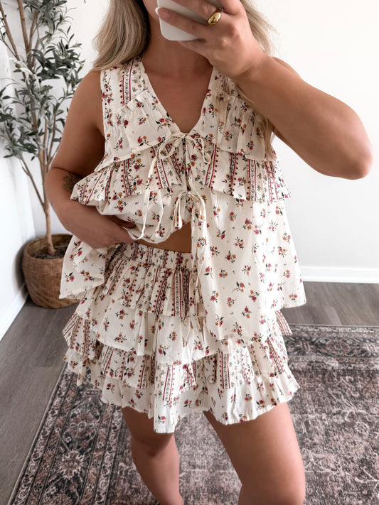 Boots & Blooms Floral Skort Set