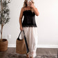 Mare Satin Lace Top / Black