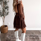 Whiskey Kiss Lace Dress / Brown (Restocking 6.22)