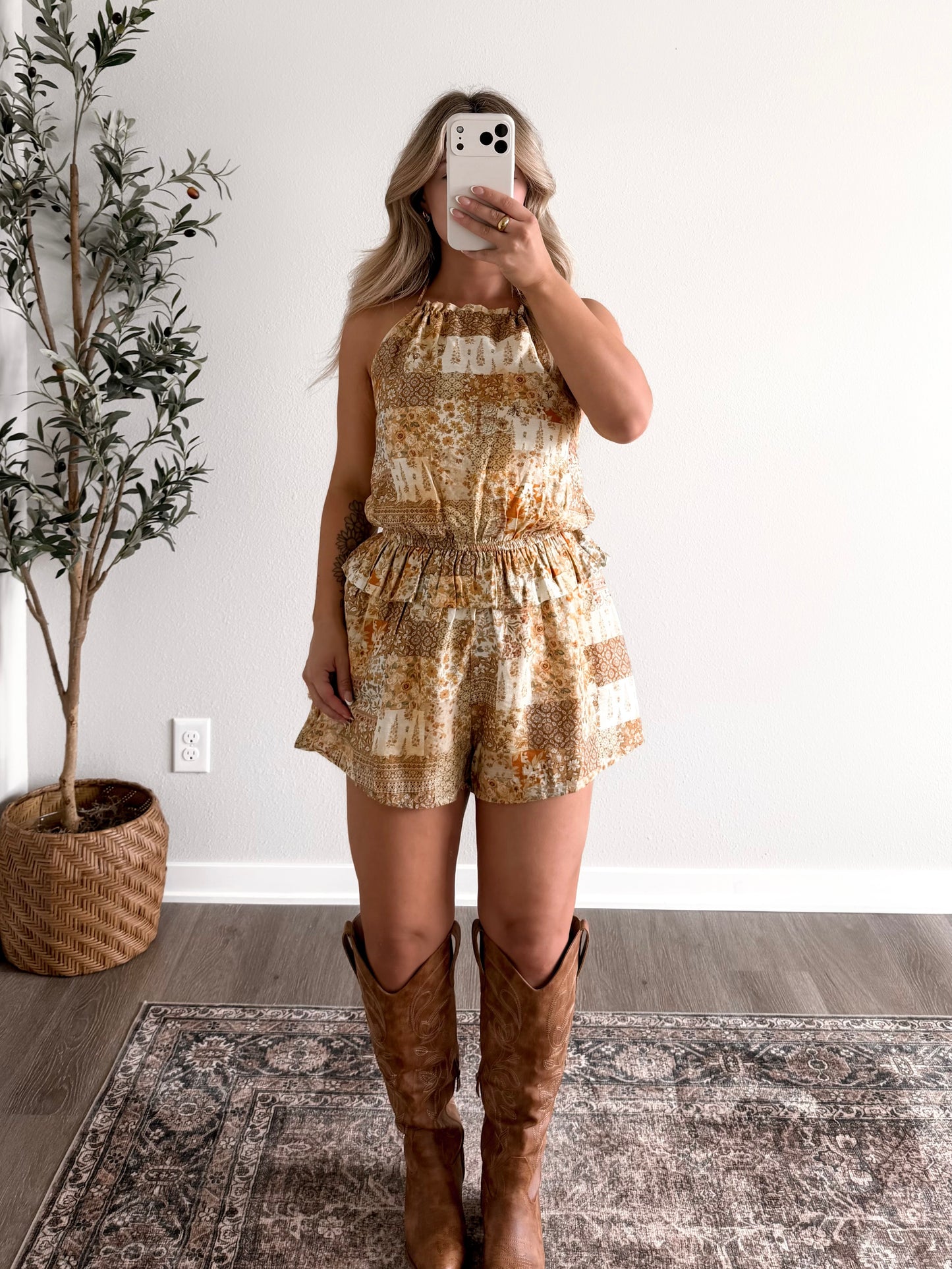 Sundown Patchwork Romper