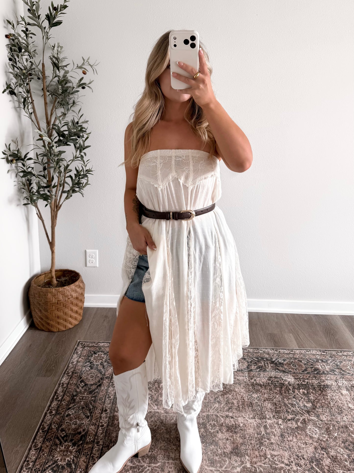 Layered Lace Overlay Maxi Skirt