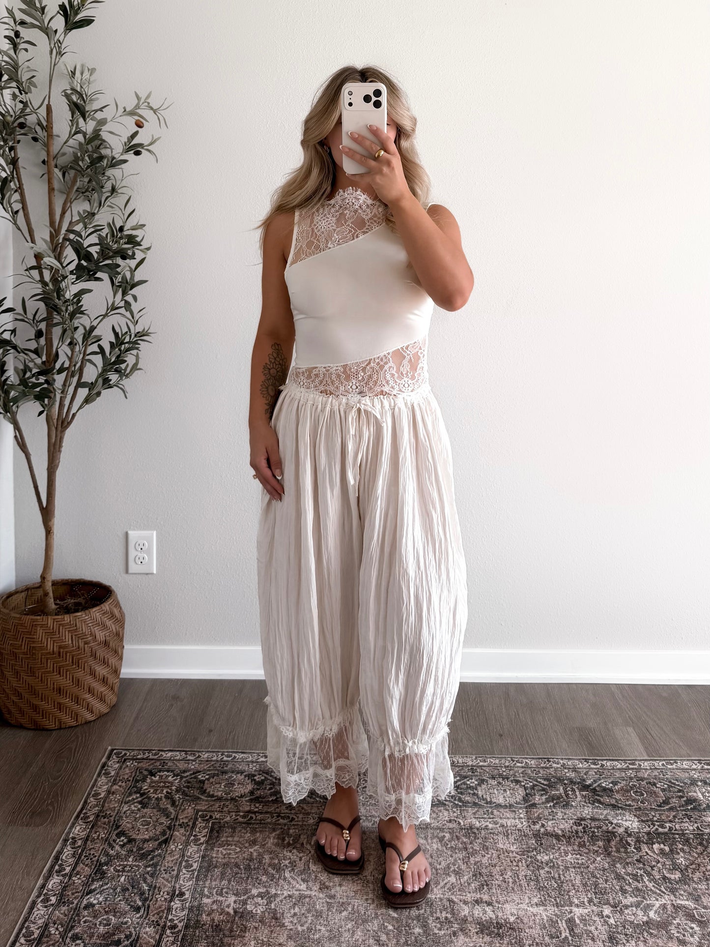 Locket Lace Satin Top