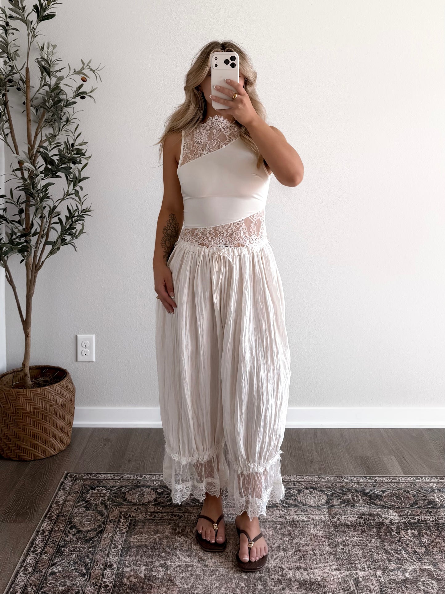 Locket Lace Satin Top