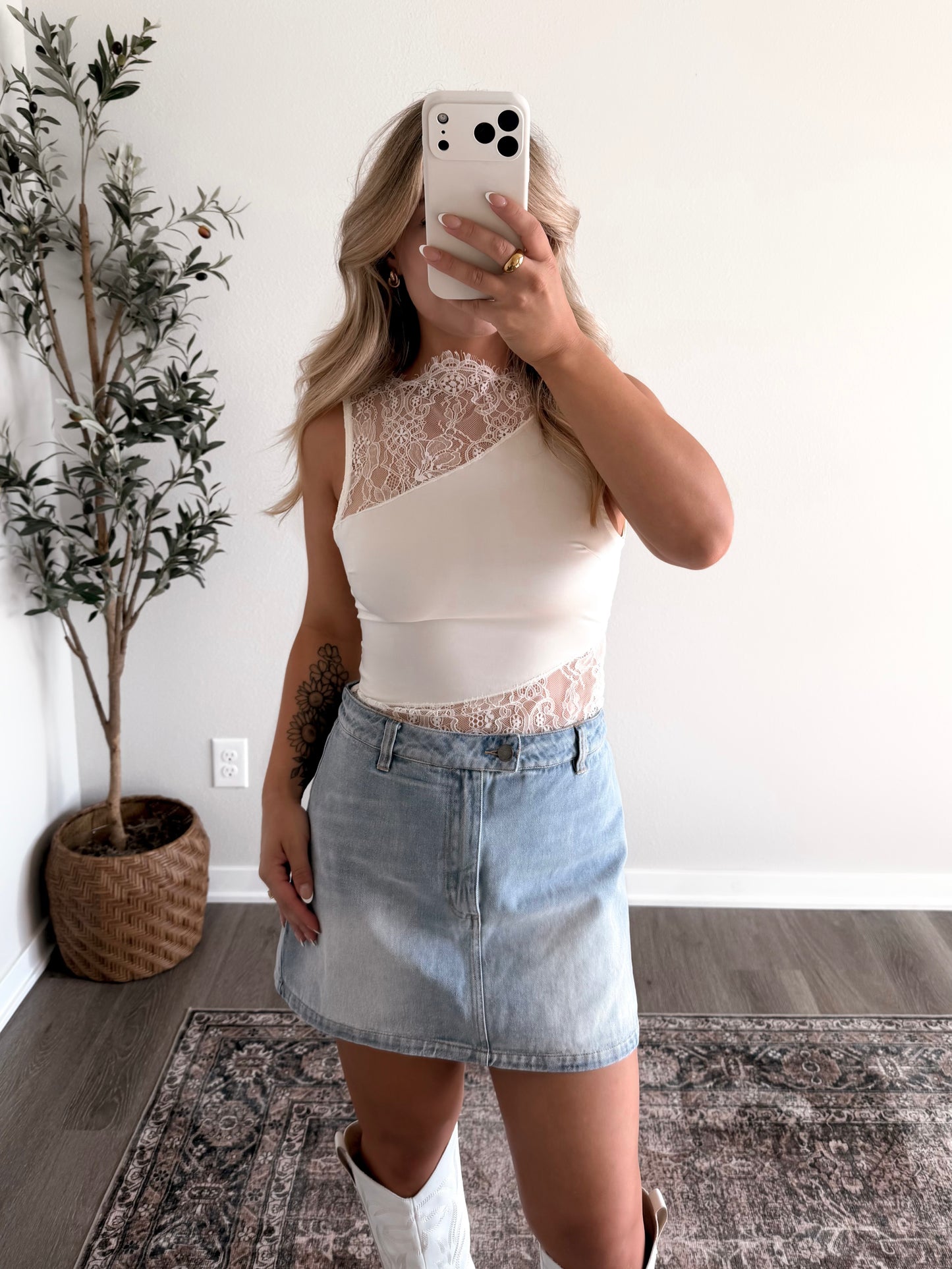 Locket Lace Satin Top