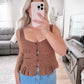 Brownie Batter Smocked Lace Top